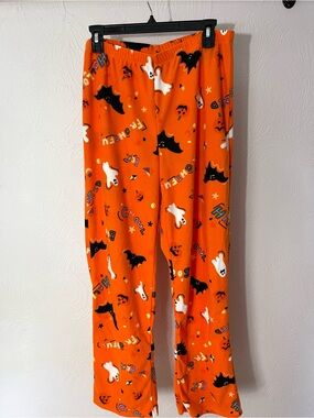 Cozy Orange Halloween Print Women's Pajama Pants